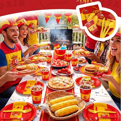 FoldTier 350 Pcs Spanish Flag Party Supplies Serves 50 - Image 6