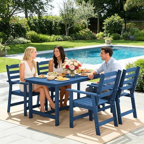 FUNBERRY Outdoor Dining Chairs Set of 2, HDPE Patio Chairs for Outside - Image 7