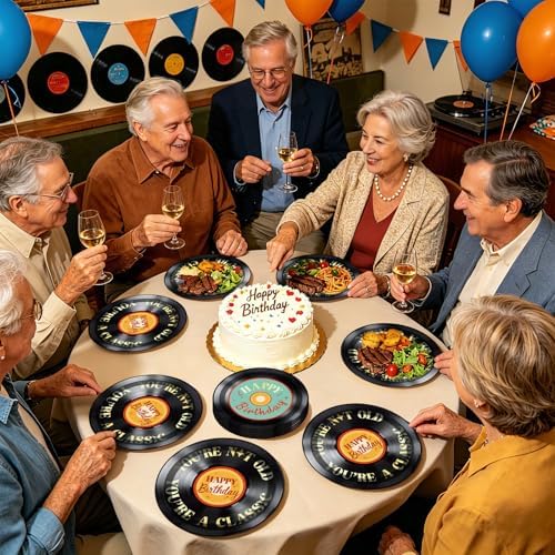 96Pcs Vinyl Record Birthday Party Decorations for Men Women, Serves 24 - Image 7