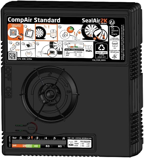 Automobile Tire Mobility Kit by Aircom, Emergency Tire Puncture Repair, 5903707591084, Direct OEM Replacement for Many luxury and Major Vehicle Manufacturers Tire puncture Kits. - Image 3