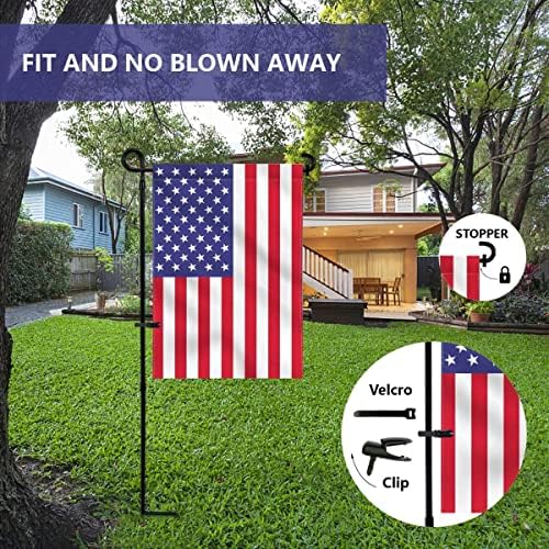 YEAHOME 3PC Garden Flag Holder Stand, Weather-Proof Yard Flag Pole Black Metal Powder-Coated Flagpole with Tiger Clip and Rubber Stopper for Garden Flags Outdoor Decorations - Image 3