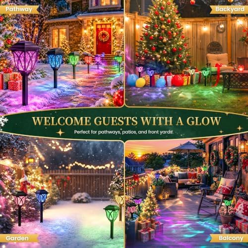 GIGALUMI Solar Christmas Lights Outdoor Decor, Multicolor Pathway Lights - Image 4