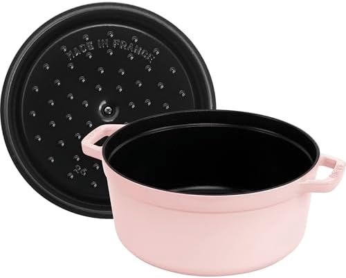 Staub Cast Iron Round Dutch Oven, Made in France, 5.5-qt, Peony Pink - Image 5