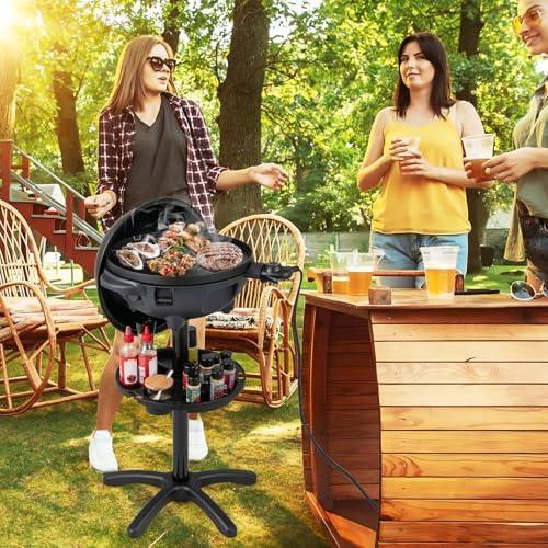 1200W Electric Grill Outdoor, Portable Removable Stand BBQ Grill - Image 2