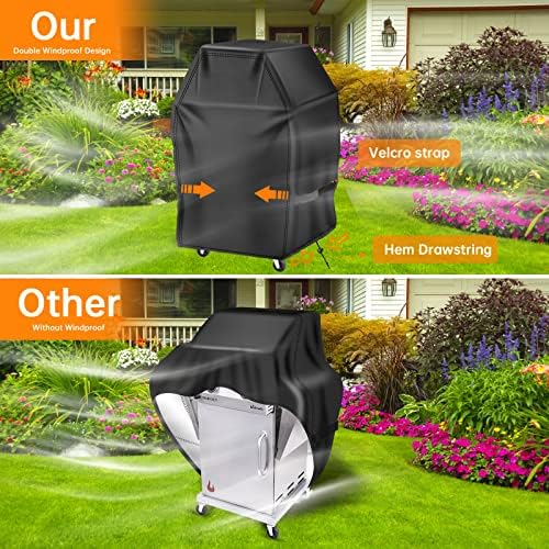 Aoretic Grill Cover 40 inch Gas BBQ-Cover, Fit Most 2&3 Burner Grill Waterproof Small Barbeque Cover with Velcro Straps & Adjustable Drawstring for Weber,Nexgrill,Char-Broil Monument,Dyna-Glo (SKZ) - Image 4