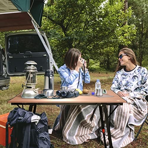 VILLEY Portable Camping Table with Adjustable Legs, Aluminum Folding Table - Image 2