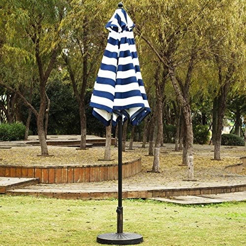 Sunnyglade 7.5' Patio Umbrella Outdoor Tilt Umbrella Blue/White Stripe - Image 3