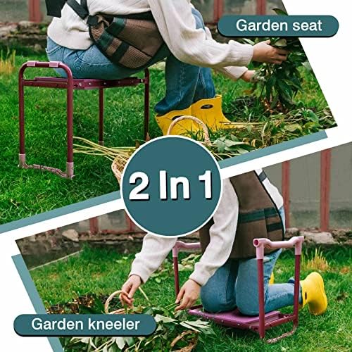 Foldable Garden Kneeler and Seat – 2-in-1 Gardening Stool with a Tool Storage Pouch, Lightweight and Portable for Elderly, Outdoor, Lawn Care - Image 5