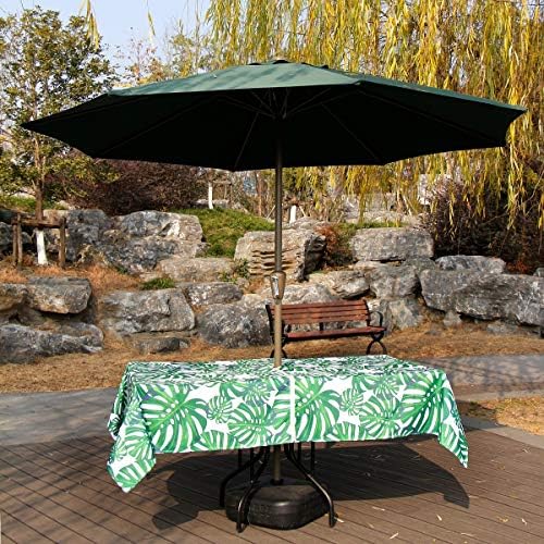 EHouseHome Outdoor Indoor 60x84 inch Rectangle Tablecloth with Umbrella Hole and Zipper, Waterproof Zippered Patio Cloths, Spring/Summer Table Covers for Backyard Circular Table/BBQs/Picnic - Image 2