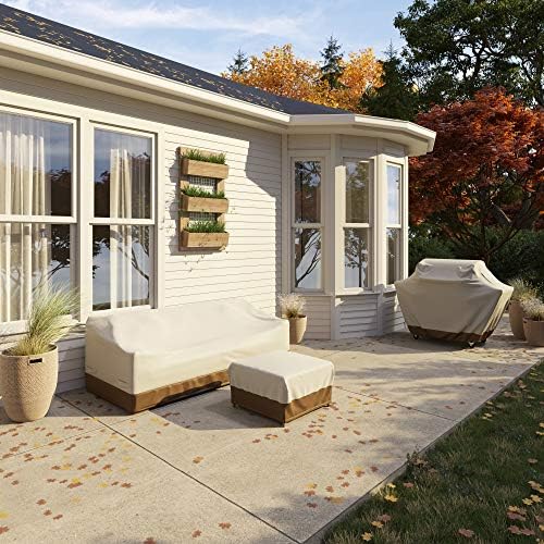 Amazon Basics Gas Grill Barbecue Cover, Weather Resistant, Anti-UV Protection with Secure Straps, Waterproof, 60 inch, Medium for Outdoor Grills, Beige - Image 7