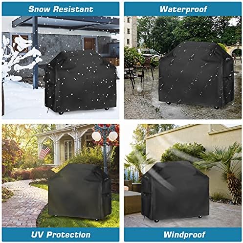 Vailge Grill Cover,72-inch Waterproof BBQ Cover,600D Heavy Duty Gas Grill Cover, UV & Dust & Rip & Fading Resistant,Suitable for Weber, Brinkmann, Char Broil Grills and More,Black - Image 6