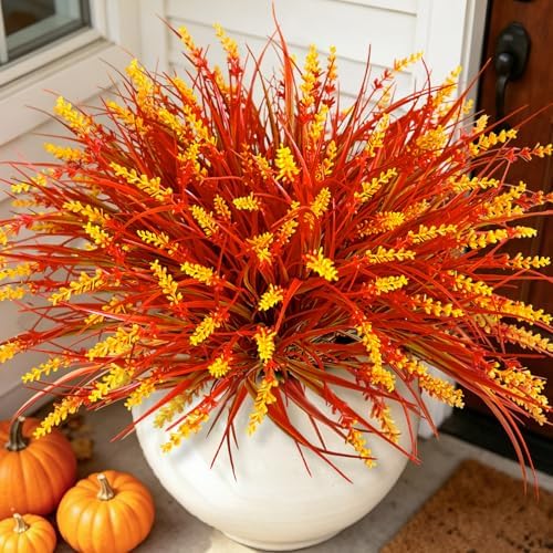 20Pcs Fake Plants Artificial Flowers Monkey Grass for Outdoors，UV Resistant Realistic Fall Artificial Flowers for Outdoors，No Fade Shrubs Outside Decor for Courtyard Porch Patio Garden - Image 3