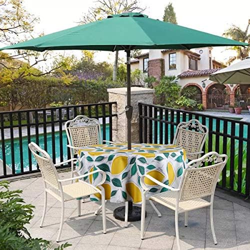 EHouseHome Outdoor and Indoor 60inch Round Tablecloth with Umbrella Hole and Zipper, Waterproof Zippered Patio Table Cloths, Spring/Summer Table Covers for Backyard Circular Table/BBQs/Picnic - Image 3