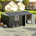 WKM 10x14 FT Outdoor Storage Metal Shed with Window, Black by Unknown