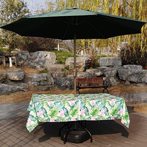 EHouseHome Outdoor Indoor 60x84 inch Rectangle Tablecloth with Umbrella Hole and Zipper, Waterproof Zippered Patio Cloths, Spring/Summer Table Covers for Backyard Circular Table/BBQs/Picnic - Image 3