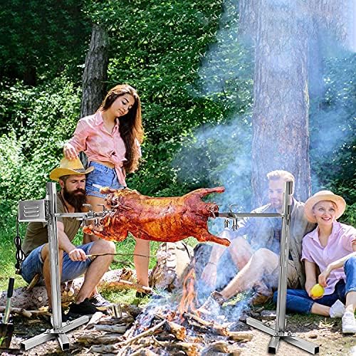 Electric Rotisserie Kit, Camping Spit Grill Roaster For Lamb Hog Pig, Height Adjustable Universal Complete Large Grill Roaster Rod, Pig Chicken Hog Lamb Charcoal Cooker, Outdoor Use Rotisserie Spit - Image 2