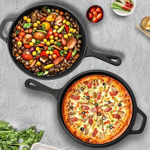 Vivicreate 2 in 1 Cast Iron Dutch Oven Pot with Skillet Lid Pre Seasoned Multi Cooker for Baking Frying Roasting Camping Compatible with All Stoves olla de hierro fundido sartén - Image 2