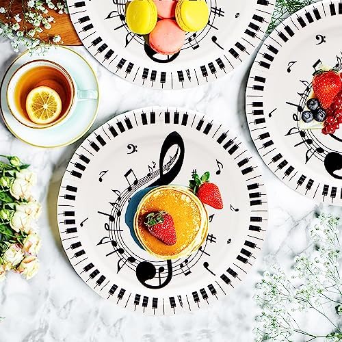 80 Pcs Musical Notes Paper Plates - 7" Music Dessert Plates for Rock Band Concert Theme Birthday Party Supplies Decorations - Image 3