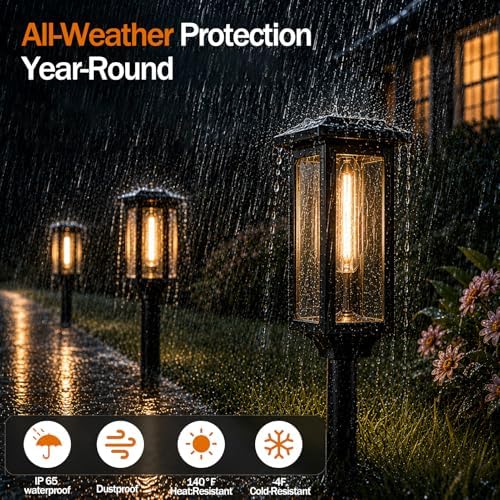 Tenmiro Solar Pathway Lights Outdoor 2 Pack, Bright Solar Garden Lights - Image 5