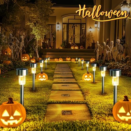 GIGALUMI 24 Pack Solar Lights Outdoor Waterproof, Stainless Steel - Image 2