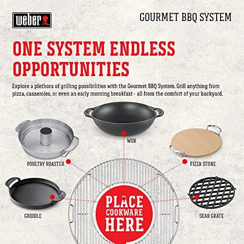 Weber® Gourmet BBQ System Pizza Stone with Carry Rack, 16.7" - Image 6