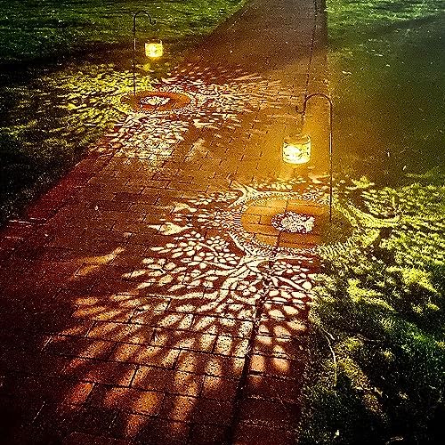 2 Pack Tree of Life Outdoor Solar Hanging Lanterns Waterproof LED Solar Lights Metal Decorative Lantern for Garden, Patio, Courtyard, Backyard, Yard Decor Unique Tree of Life Gifts for Women Gardening - Image 6