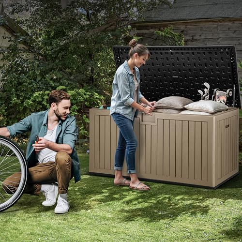 YITAHOME 260 Gallon Large Deck Box with Divider & Side Handles - Image 5