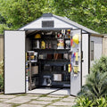 8 x 6 FT Resin Outdoor Storage Shed with Floor, Plastic Garden Shed by DNYKER