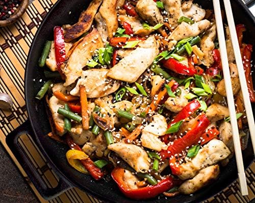 Jim Beam 12" Pre-Seasoned Cast Iron Wok, Griddle & Stir Fry Pan, Heavy Duty - Image 5