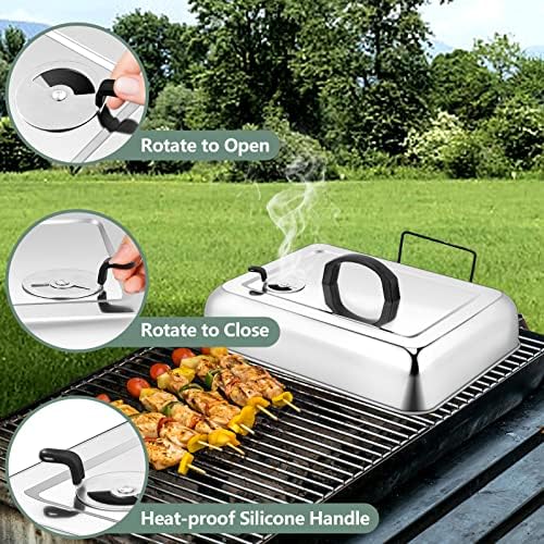 Leonyo Stainless Steel Griddle Basting Cover Dome with Vent, 3 Pack - Image 4