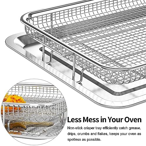 Air Fryer Basket, OPENICE 2 Set Air Fryer Pan and Crisper Tray for Oven - Image 4