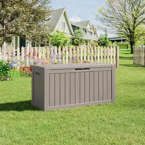 Outdoor Storage Waterproof Deck Box for Patio (80 Gallon, Grey) - Image 6