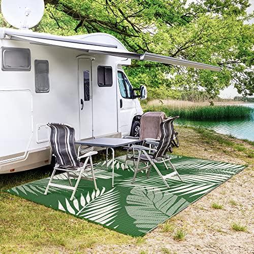 GENIMO Outdoor Rug, Waterproof Plastic Rugs for Patio, 6'x9' Dark Green - Image 5