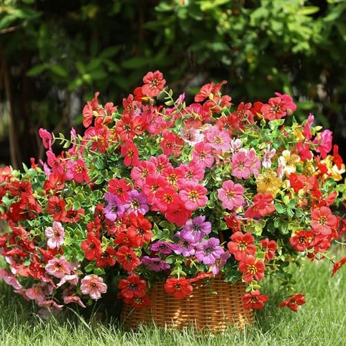 Powbrace 12 Pack Artificial Flowers for Outdoor Indoor Fake Plants(Mixed) - Image 6