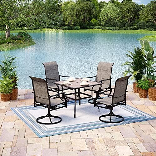 MIXPATIO 37" Patio Table for 4, Metal Table w/Polywood Tabletop - Image 2