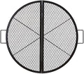 VEVOR X-Marks Fire Pit Grill Grate, Foldable Round Cooking Grate, Heavy Duty Steel Campfire BBQ Grill Grid with Handle and Support X Wire, Portable Camping Cookware for Outside Party, 36 Inch Black by VEVOR