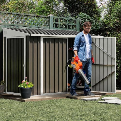 DWVO 7x4ft Outdoor Storage Shed with 3 Lockable Doors - Image 3
