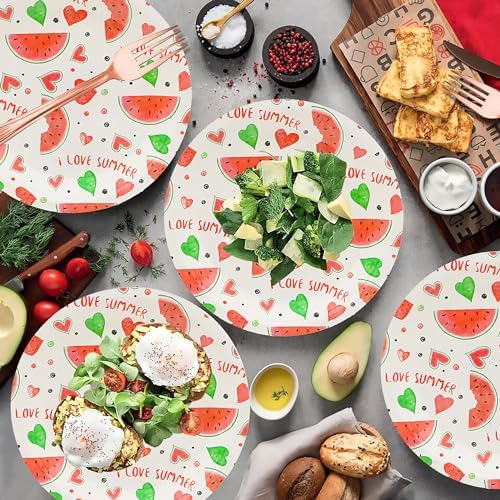 50pcs Party Supplies - Watermelon Paper Plates, 7" Sweet Fruit Plates for Summer Fruit, Watermelon Themed Baby Shower & Birthday Party Decor (small) - Image 6