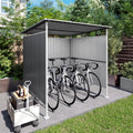 6x6FT Open Air Storage Shelter, Metal Outdoor Garden Shed, Doorless Patio Organizer for Bikes Motorcycle BBQ Tools Pet House Weather Resistant Backyard Storage Cover Canopy Utility Shelter by GDFStudio
