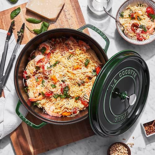 Staub Cast Iron 7-qt Round Cocotte - Basil, Made in France - Image 4