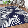 GENIMO Outdoor Rug, Waterproof Plastic Rugs for Patio, 5'x8' Blue White by GENIMO