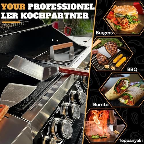 PURPLEBIRD Smash Burger Press Kit 3PCS Set, Stainless Griddle Spatulas Set - Image 6