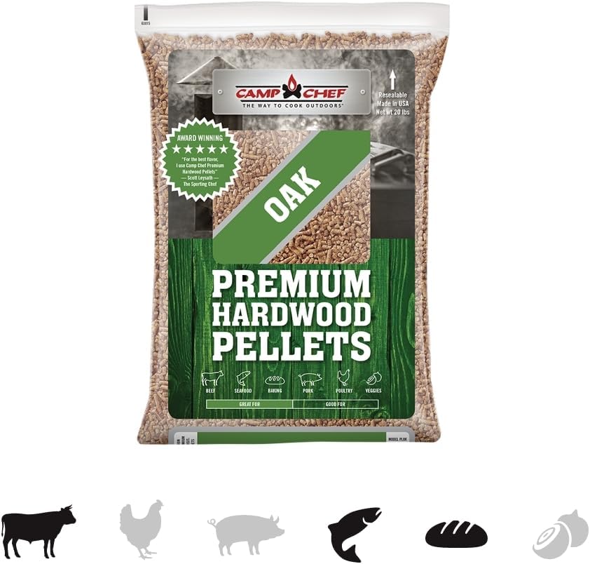 Camp Chef Oak Flavor 100% All-Natural Wood Pellets for Smokers and Pellet Grills, Smoke, Bake, Roast, Braise and BBQ, 20 lb. Bag - Image 3