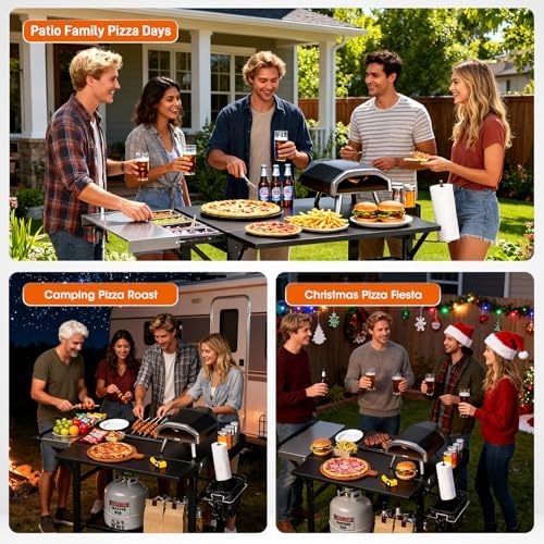 Pizza Oven Table for Ooni Pizza Ovens, Grill Cart Table with Topping - Image 5