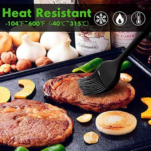HOTEC 600℉ Heat Resistant Silicone Basting &Pastry Brushes, Black 2 - Image 5