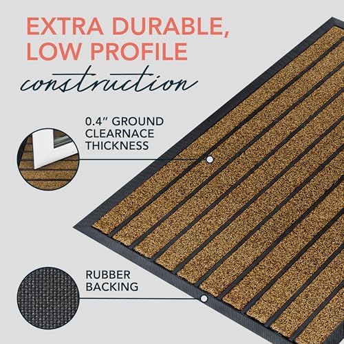 ubdyo Extra Durable Door Mat Outside Entrance (36" x 24", Bright Brown) - Image 4