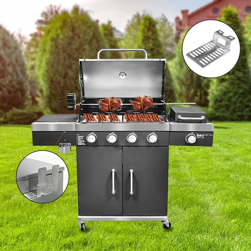 Rotisserie Motor Bracket Set, Stainless Steel BBQ Grill Replacement Parts, Stable Barbecue Rotisserie Accessory Kit for Backyard Patio Outdoor Camping Cooking - Image 7