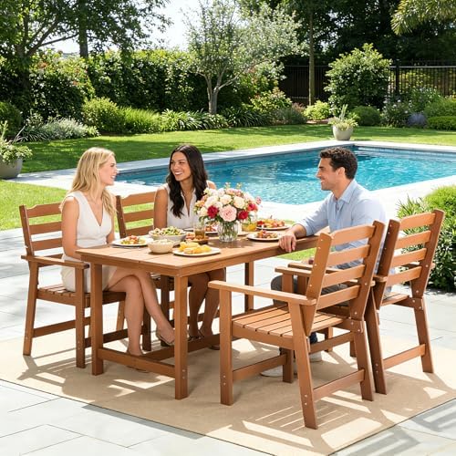 FUNBERRY Outdoor Dining Chairs Set of 2, HDPE Patio Chairs for Outside - Image 7
