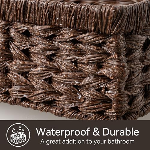 GRANNY SAYS Wicker Storage Baskets for Shelves, Brown Pantry Basket, 1-Pack - Image 5
