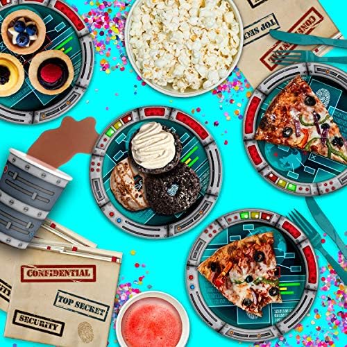 Secret Agent Top Secret Spy Birthday Party Supplies Set Plates Napkins Cups Tableware Kit for 16 - Image 6